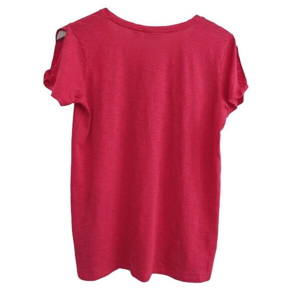 🛍️3/$15 SALE🛍️ Christian Siriano Pink Short Sleeve T-Shirt M - Picture 5 of 6